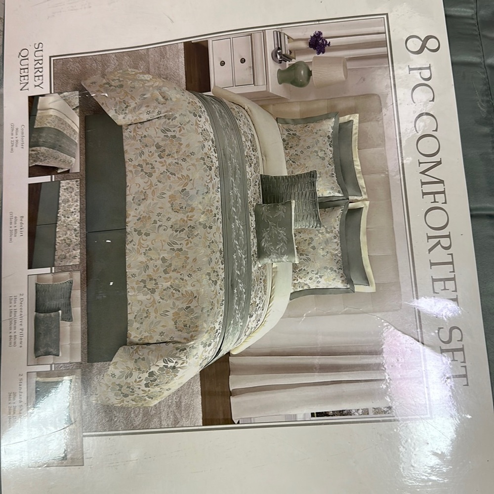 Surrey queen 8 piece comforter set 100% polyester